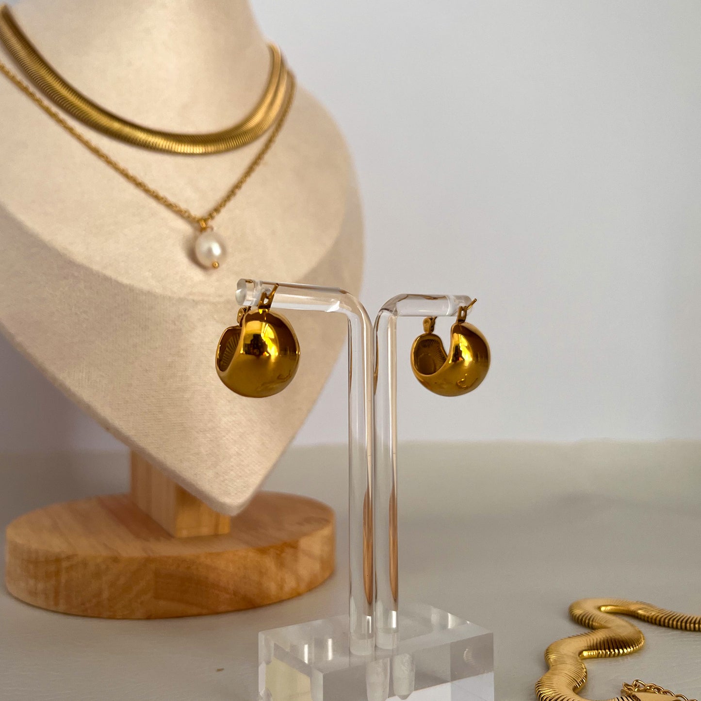 Petra Gold Finish Minimalist Earrings